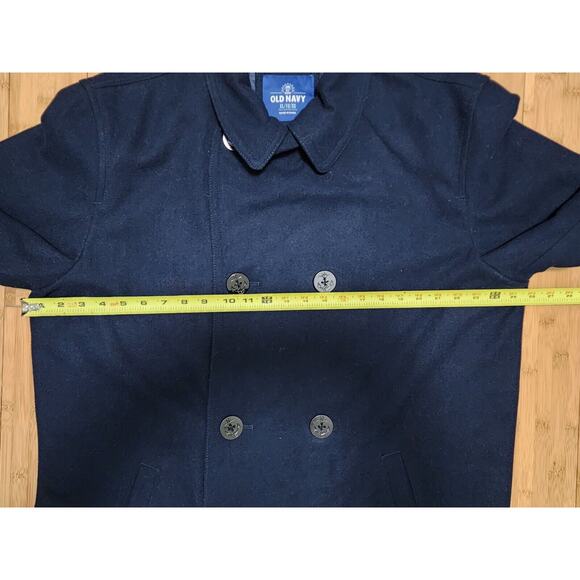 OLD NAVY Mens XL TALL Wool Peacoat Blue Insulated Double Breasted Anchor Buttons - Picture 10 of 12